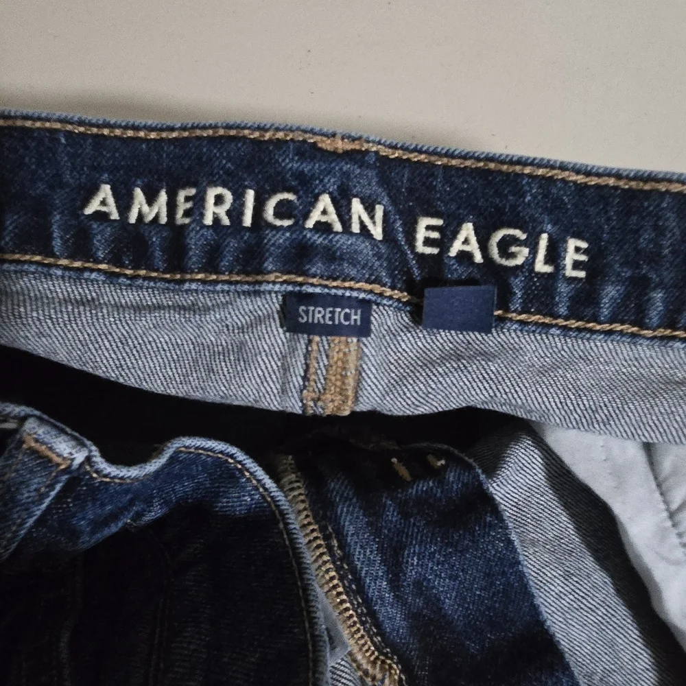 American Eagle Super Hi-Rise Ankle Straight Dark Wash Jeans Size 14 - Picture 10 of 12